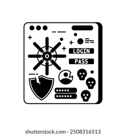 Burp Suite Icono de glifo, Ilustración vectorial