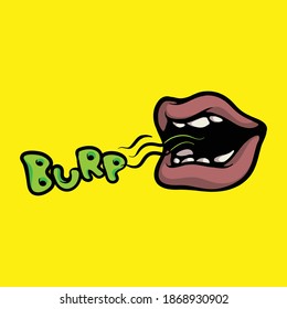 Burp vector concept. Illustration isolated on white background. Burping Mouth. 