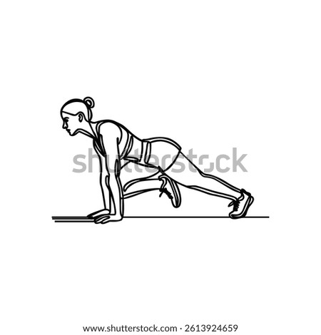 burpees exercise Line Drawing, work out clip art, workout fitness, vector illustration