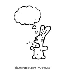 caricatura de conejo en llamas