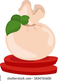 Queso de Burrata, ilustración, vector sobre fondo blanco