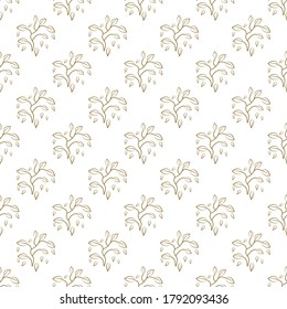 Burries y ramas simples patrón sin fisuras sobre fondo blanco, fondo otoño.