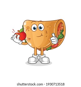 burrito carry the key mascot. cartoon vector