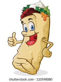 Burrito Cartoon Character Thumbs Up svg
