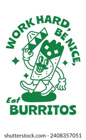 Burrito character design for website, application, printing, document, poster, sticker design, etc.