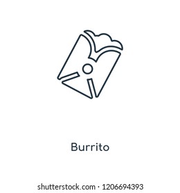 Burrito concept line icon. Linear Burrito concept outline symbol design. This simple element illustration can be used for web and mobile UI/UX.