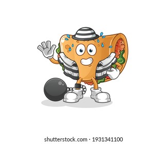 burrito criminal vector. cartoon character