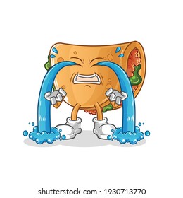 burrito crying illustration. character vector