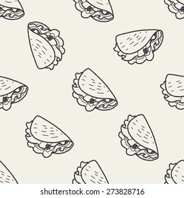 Burrito Doodle Seamless Pattern Background