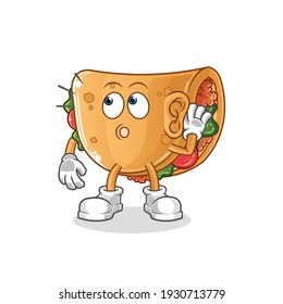 burrito eavesdropping vector. cartoon character