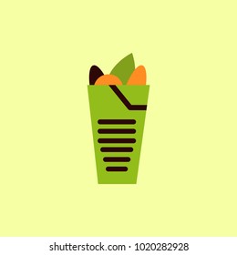 Burrito Falafel Wrap Pita Bread Illustration