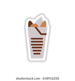 Burrito Falafel Wrap Pita Bread Illustration sticker