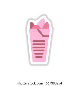 Burrito Falafel Wrap Pita Bread Illustration sticker
