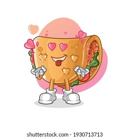 burrito fallin love vector. cartoon character