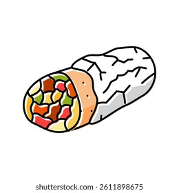 burrito fast food color icon vector. burrito fast food sign. isolated symbol illustration