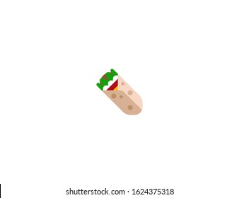 Burrito fast food vector flat icon. Isolated Shawarma sandwich fastfood emoji illustration 