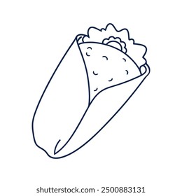 Burrito Ilustración vectorial de comida rápida