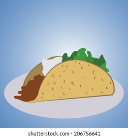 a burrito with filling on a blue background