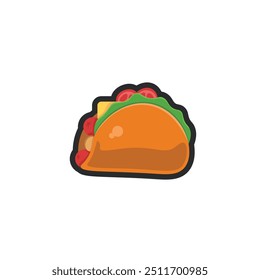 burrito food in outline flat vector design