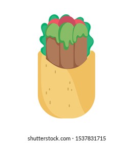 burrito fresh food tradition mexico icon vector illustration