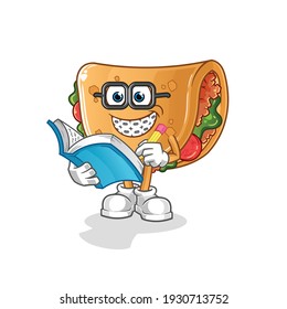 burrito geek cartoon. cartoon mascot vector