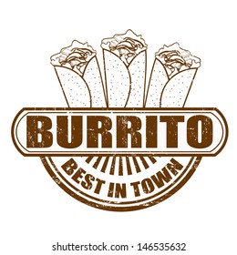 Burrito Grunge Rubber Stamp, Vector Illustration