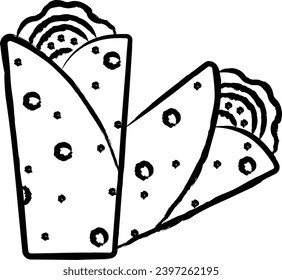 Burrito hand drawn vector illustration