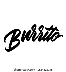 Burrito Handwritten Modern Calligraphy Typography Design Stock Vector ...