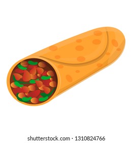 Burrito icon. Cartoon of burrito vector icon for web design isolated on white background