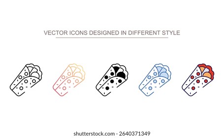 Burrito icon design with white background stock illustration
