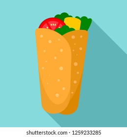 Burrito Icon. Flat Illustration Of Burrito Vector Icon For Web Design