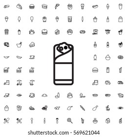 burrito icon illustration isolated vector sign symbol