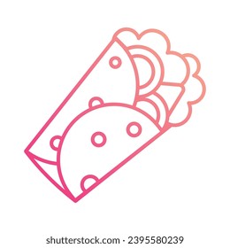 Burrito icon isolate white background vector stock illustration.