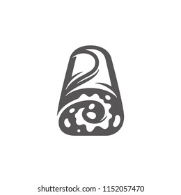 Burrito icon isolated on white background vector illustration. Street fast food vector graphic silhouette.