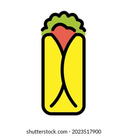 Burrito icon isolated vector illustration on white background