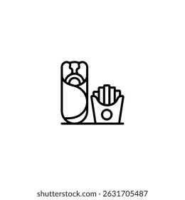 Burrito icon logo flat vector design