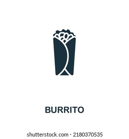 Burrito icon. Monochrome simple line Fastfood icon for templates, web design and infographics