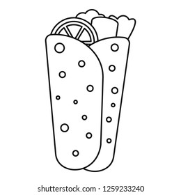 Burrito icon. Outline burrito vector icon for web design isolated on white background