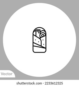 Burrito icon sign vector,Symbol, logo illustration for web and mobile