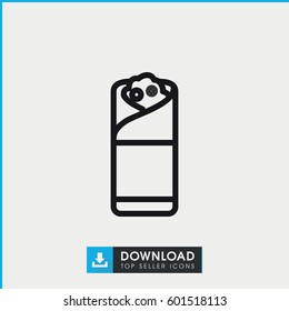 burrito icon. simple outline burrito vector icon. on white background.