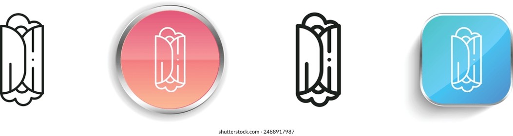 burrito icon. Thin Linear, Regular and Button Style Design Isolated On White Background