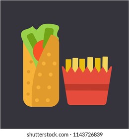 Burrito icon vector