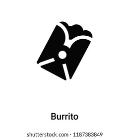 Burrito icon vector isolated on white background, logo concept of Burrito sign on transparent background, filled black symbol