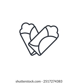 burrito icon. vector.Editable stroke.linear style sign for use web design,logo.Symbol illustration.