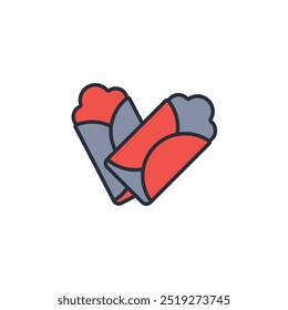 burrito icon. vector.Editable stroke.linear style sign for use web design,logo.Symbol illustration.