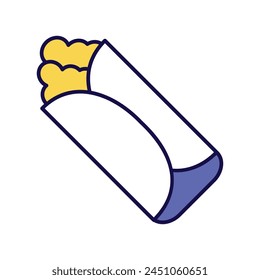 burrito icon with white background vector stock illustration