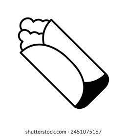 burrito icon with white background vector stock illustration