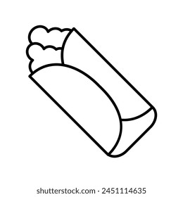burrito icon with white background vector stock illustration