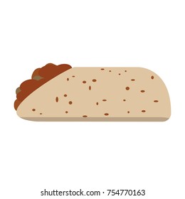 Burrito isolated on white background, Vector illustration