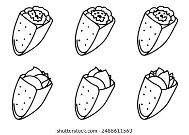 Burrito line art elegant minimalist design illustration